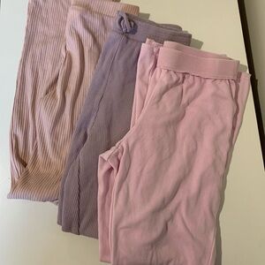 Lot of Girls Bottoms pink and purple bulk 3 pairs of soft pants